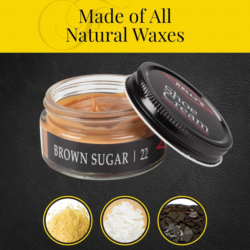 KELLYS Kelly's Brown Sugar Shoe Polish 1.5 oz - Professional Leather Shoe Cream - Image 3